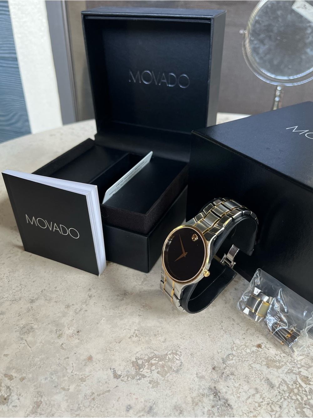 Movado Women’s  Two-Tone Gold & Black Museum Dial Watch